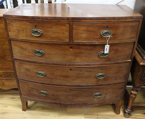 A Regency mahogany bowfronted chest of drawers W.106cm